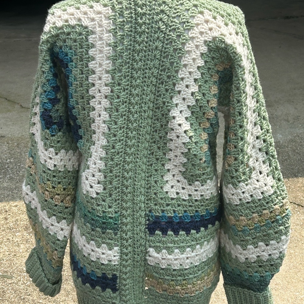 Green&Blue Women’s Cardigan&Infinity Scarf - Picture 4 of 7